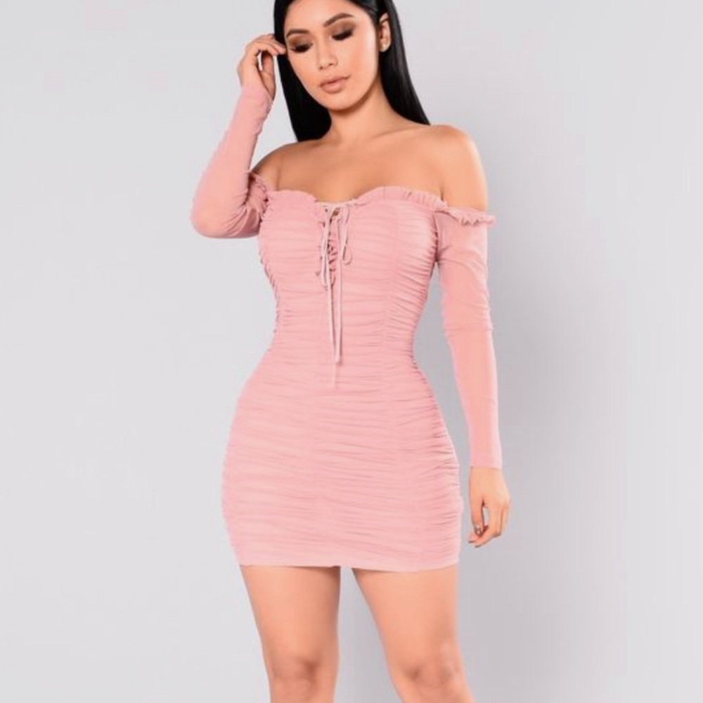 Fashion Nova Maura Mesh Dress - Coquette Size Large
